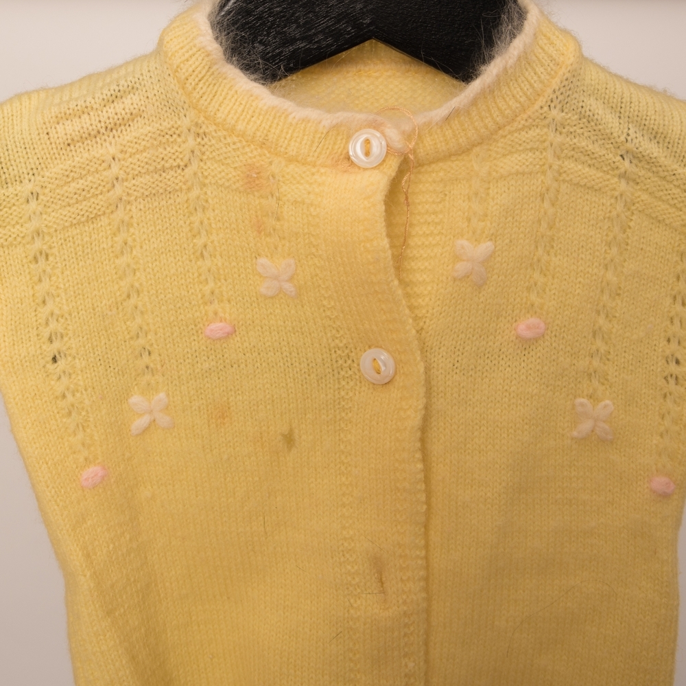 Home made cardigan for 3-6 month old.